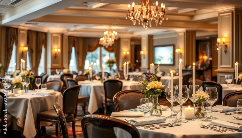 custom made wallpaper toronto digitalElegant Dinner Setting with Candles and Flowers in a Luxurious Restaurant.