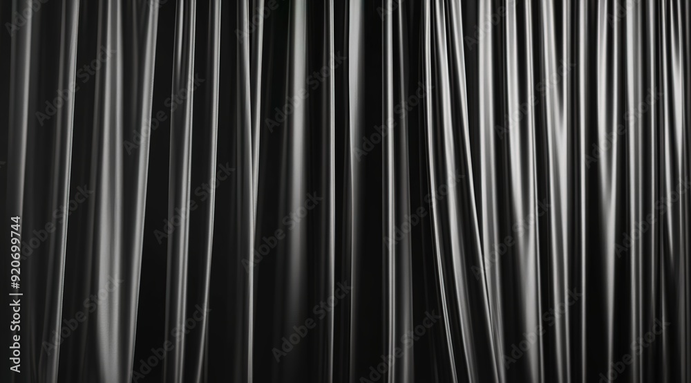 Black curtain texture background, the curtain closed on the stage Black curtain texture background, the curtain closed on the stage