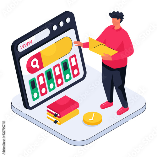 A beautiful design illustration of search

