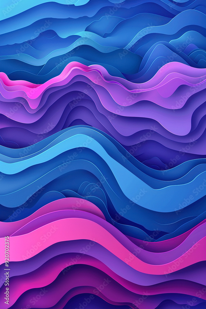 Blue and Pink Background With Wavy Shapes Blue and Pink Background With Wavy Shapes