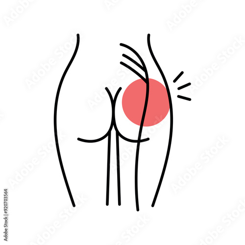 Sciatica color line icon. Diseases of the spine