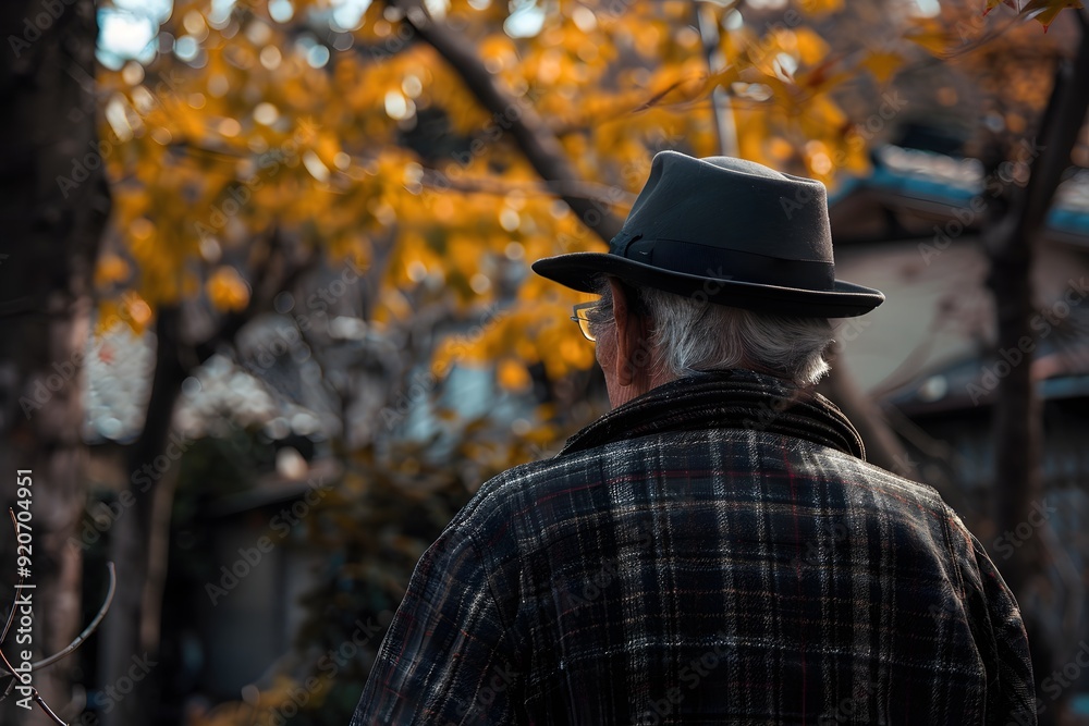 Elderly Man Sitting Alone in an Outdoor Park, Capturing the Solitude of an Elderly Person in Autumn Elderly Man Sitting Alone in an Outdoor Park, Capturing the Solitude of an Elderly Person in Autumn
