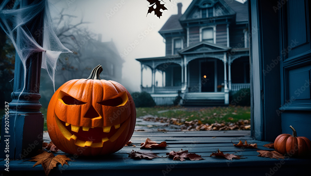 Obraz premium halloween pumpkin on the grave