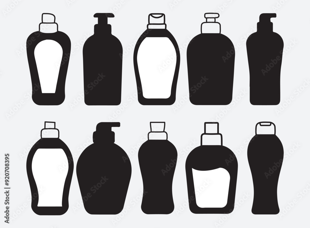 Beauty cosmetic bottle icon silhouette vector illustration. Beauty cosmetic bottle icon silhouette vector illustration.
