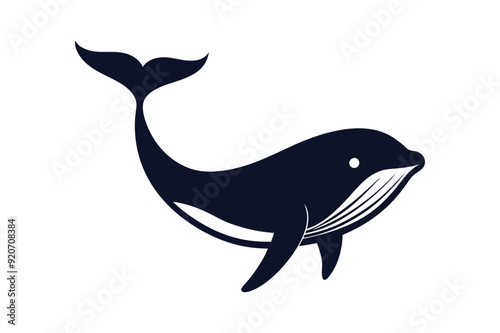 a silhouette of whale vector illustration