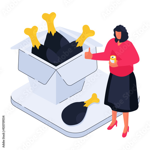 A perfect design illustration of drumstick box

