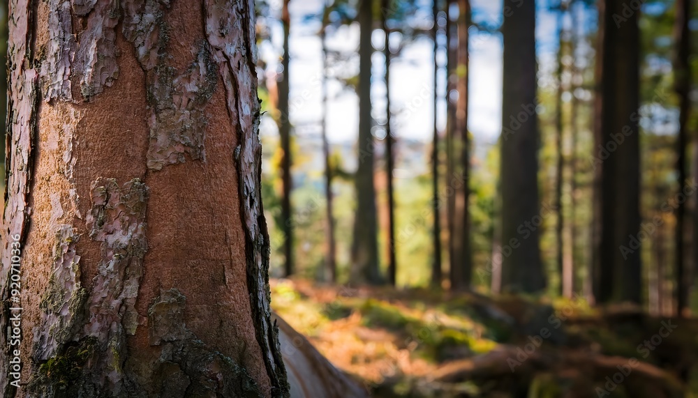 Naklejka premium Tree trunk in the forest