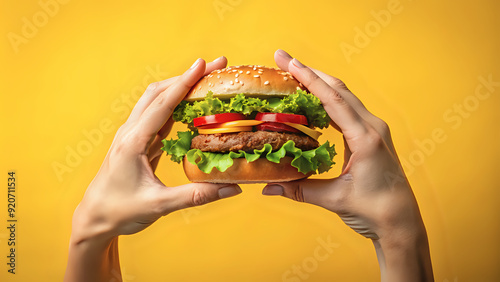 burger in hand