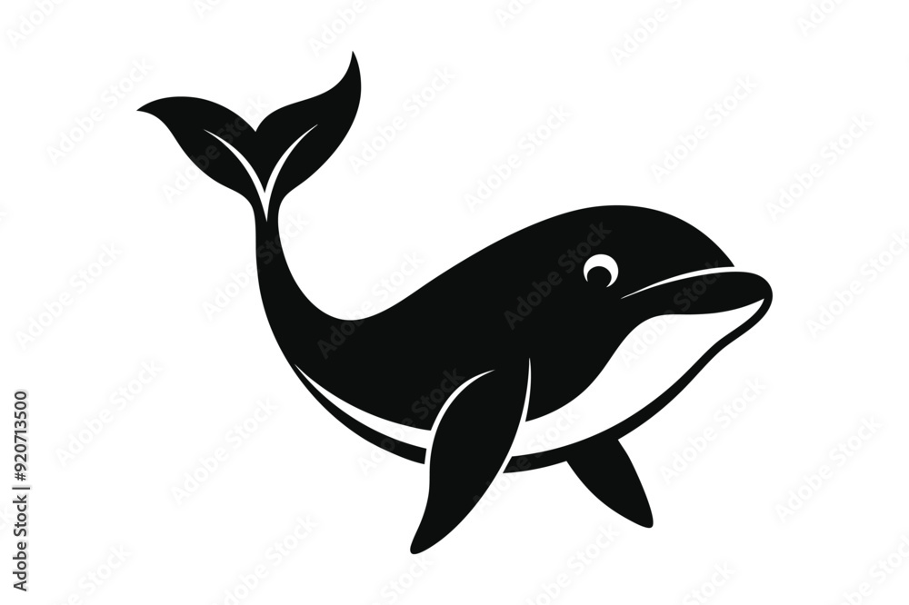 Fototapeta premium a silhouette of whale vector illustration