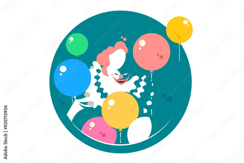 Creepy clown with balloons Creepy clown with balloons