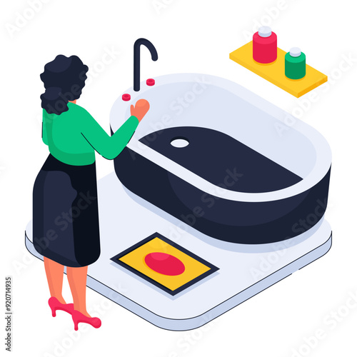 Trendy vector design of bathroom 

