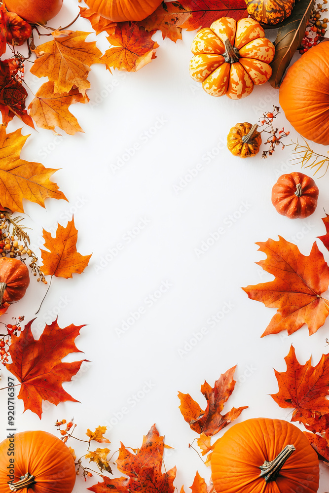 Fototapeta premium autumn leaves frame