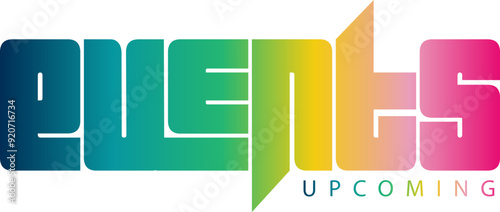 Upcoming events. Origami style speech bubble banner. Sticker design template with Upcoming events text. Vector EPS 10