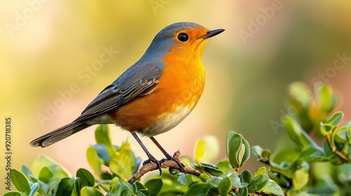 A close-up of a bird perched on a branch, with the morning sun illuminating its feathers