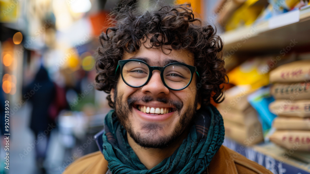 Portrait of a happy man in casual clothes walking along the streets of the city. Walk concept. Lifestyle. Portrait of a happy man in casual clothes walking along the streets of the city. Walk concept. Lifestyle.