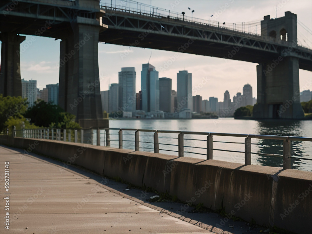 Fototapeta premium city bridge and city skyline