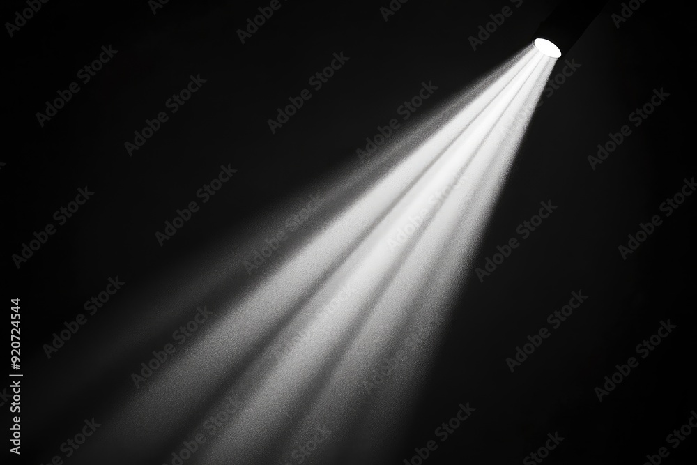 Close up of light beam isolated on black background with generative ai Close up of light beam isolated on black background with generative ai