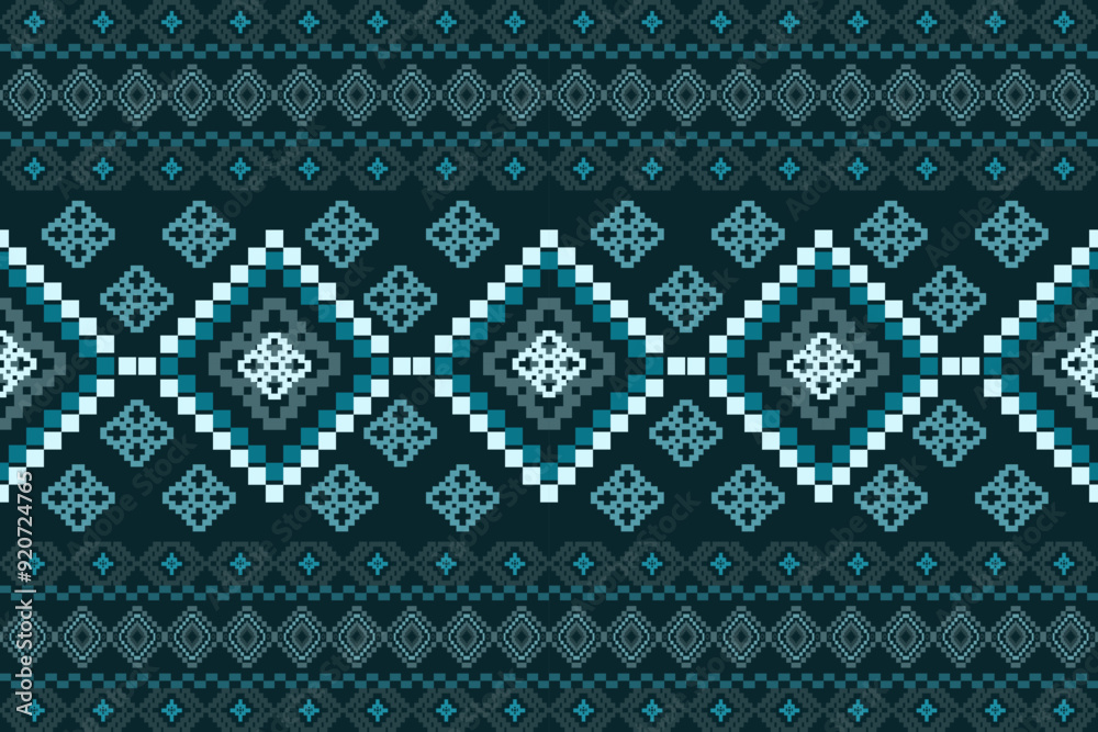 Ethnic Aztec abstract geometric traditional seamless knitted pattern. Native boho cross stitch texture elements design for fabric, wallpaper, clothing, background, embroidery, ornament, border decor