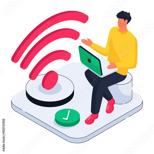 An illustration design of wifi signal 


