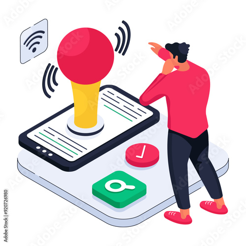 A unique design illustration of mobile hotspot 

