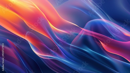 3d rendered abstract iridescent wavy background for design, covers, advertising, templates, banners and posters 