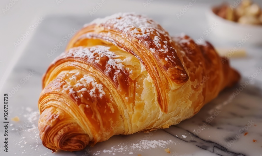 Close-Up of White Chocolate Croissant Close-Up of White Chocolate Croissant