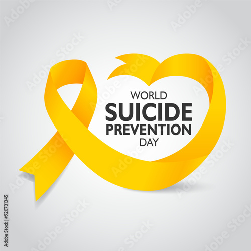 Vector Illustration of World suicide prevention day. Ribbon
