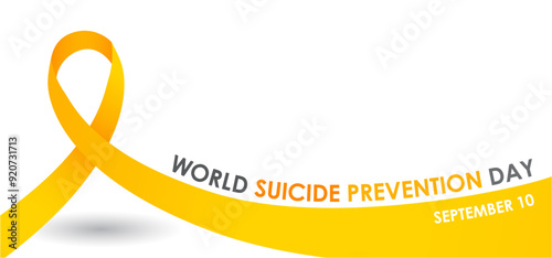 World Suicide Prevention Day concept with awareness ribbon. Design for poster, greeting card, banner, and background. 03