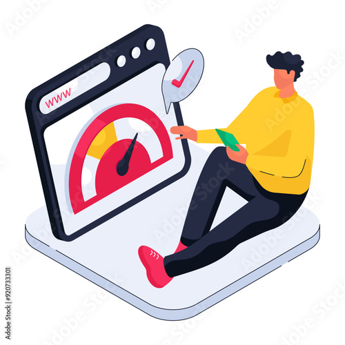 Modern design illustration of web speed optimization 

