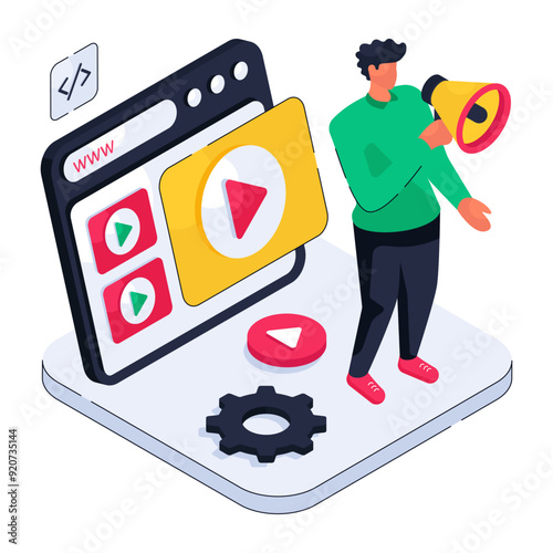 Unique design illustration of web video 

