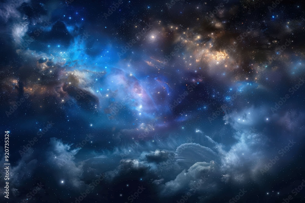 A blue planet with a background of shining stars. Ideal for space-themed designs. Beautiful simple AI generated image in 4K, unique. A blue planet with a background of shining stars. Ideal for space-themed designs. Beautiful simple AI generated image in 4K, unique.
