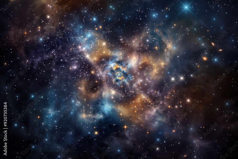 Fototapeta premium A blue planet with a background of shining stars. Ideal for space-themed designs. Beautiful simple AI generated image in 4K, unique.
