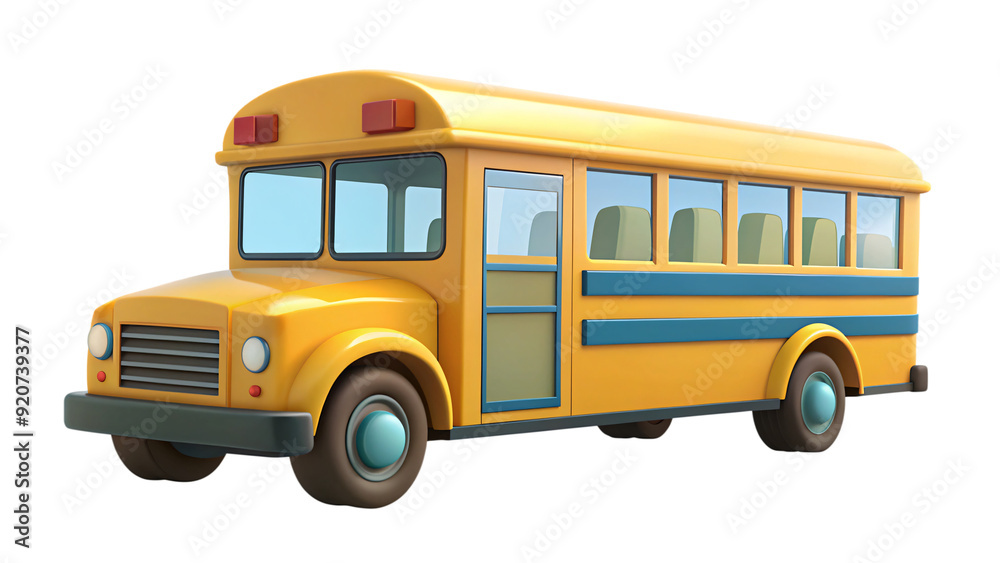 Yellow school bus cutout on white backdrop Yellow school bus cutout on white backdrop