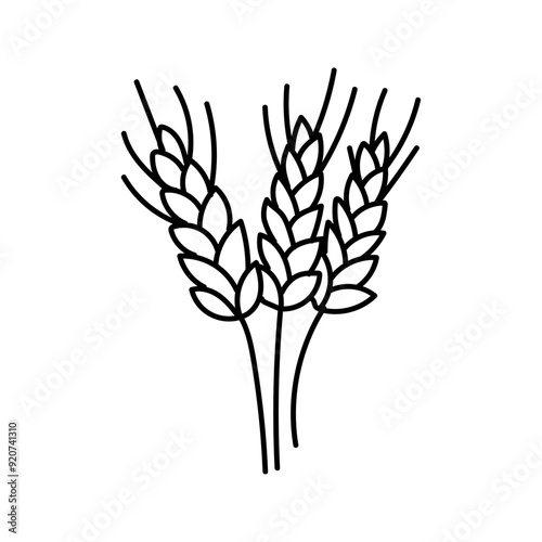 Wheat. Vector illustration in doodle style