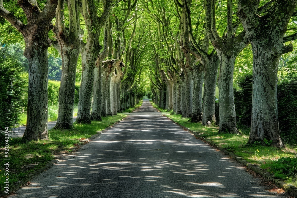 Tunnel-like lime tree avenue in spring, fresh green foliage. Beautiful simple AI generated image in 4K, unique. Tunnel-like lime tree avenue in spring, fresh green foliage. Beautiful simple AI generated image in 4K, unique.