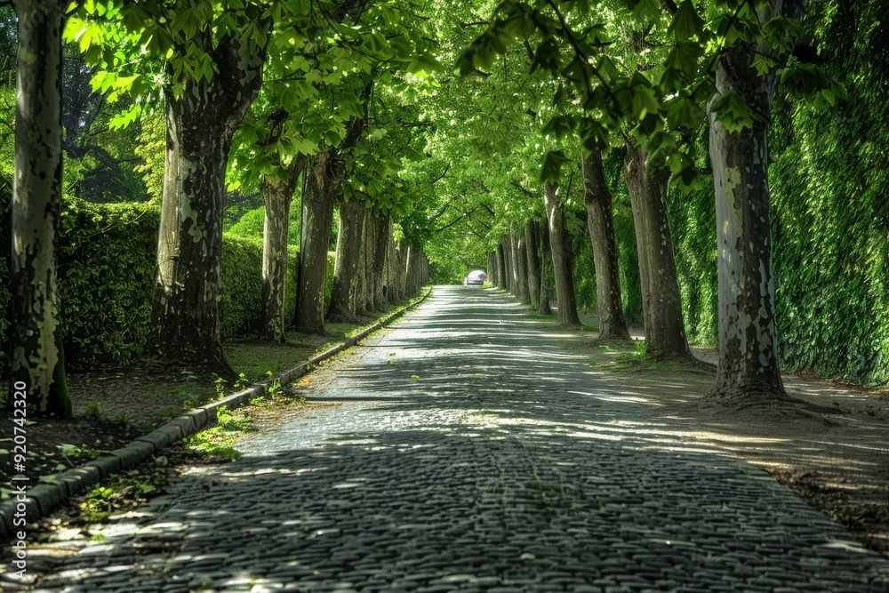 Germany, Mecklenburg-Western Pomerania, Ruegen, Bergen, Alley, cobblestone street. Beautiful simple AI generated image in 4K, unique. Germany, Mecklenburg-Western Pomerania, Ruegen, Bergen, Alley, cobblestone street. Beautiful simple AI generated image in 4K, unique.