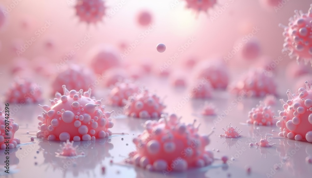 Vibrant pink bacteria in a microscopic world Vibrant pink bacteria in a microscopic world