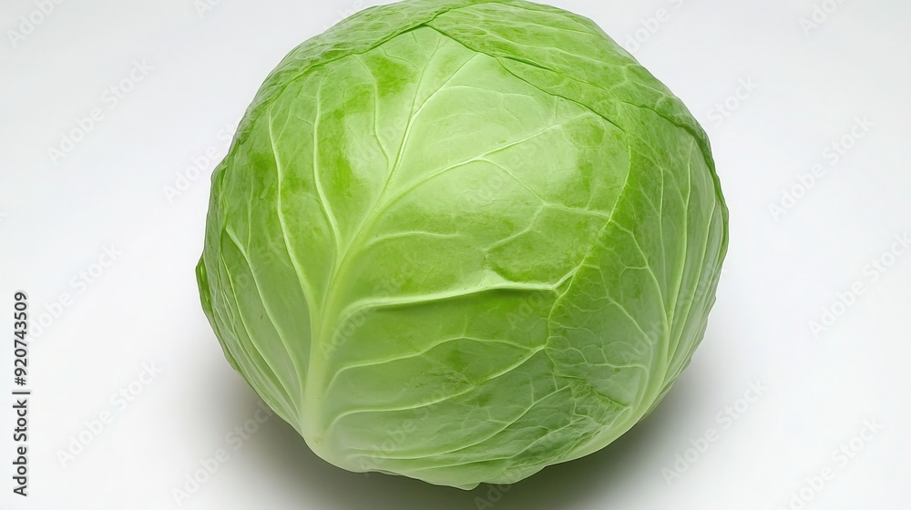 Vibrant Fresh Cabbage Portrait on White Background for Healthy Recipes Vibrant Fresh Cabbage Portrait on White Background for Healthy Recipes