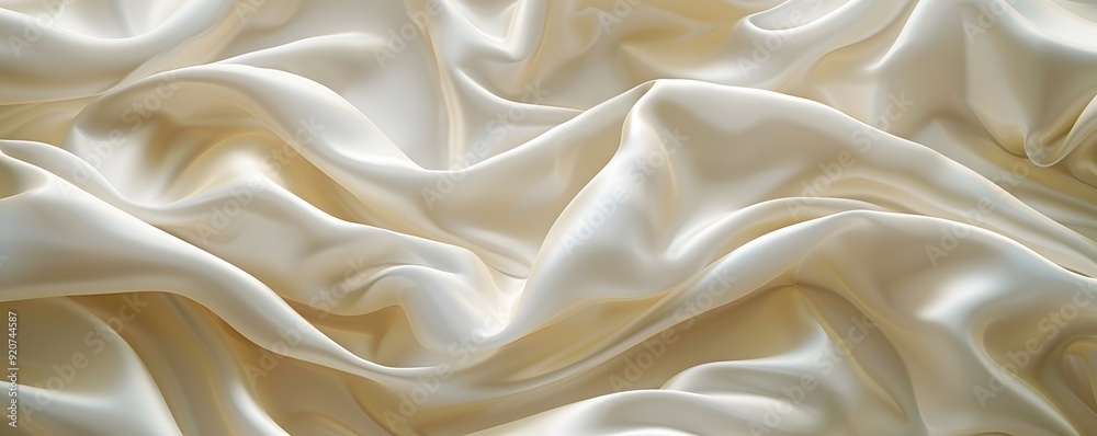 Close-up of Draped White Satin Fabric Close-up of Draped White Satin Fabric