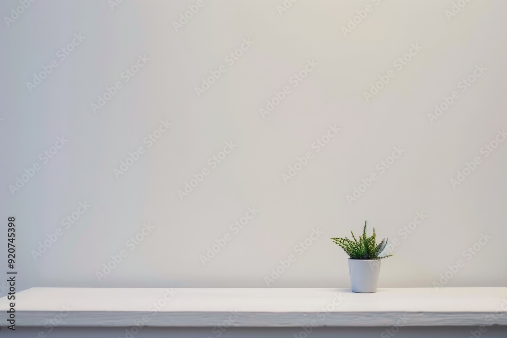 A small green potted plant sits on an empty, minimalist white table, merging simplicity with nature's vibrancy in a contemporary indoor setting, symbolizing growth and peace. A small green potted plant sits on an empty, minimalist white table, merging simplicity with nature's vibrancy in a contemporary indoor setting, symbolizing growth and peace.