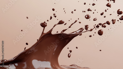 "Chocolate milk splash against a clean background."