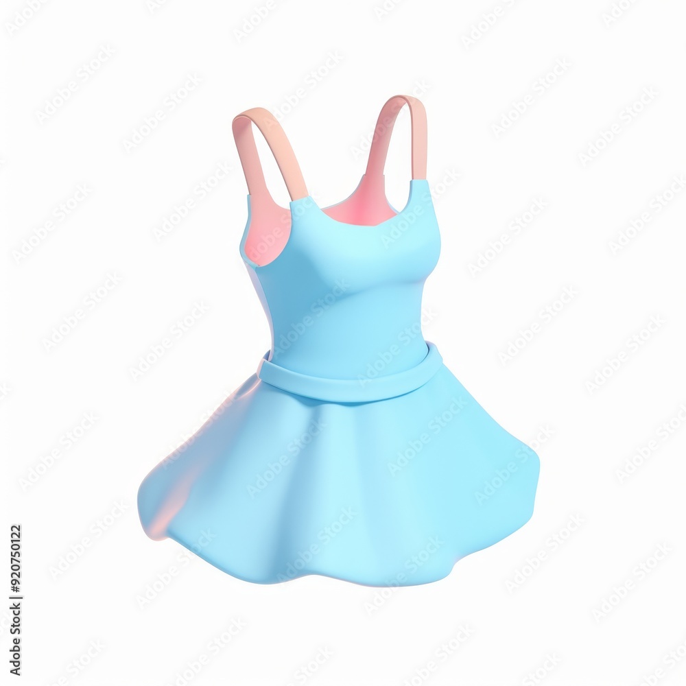 sundress in 3D style on a white background
