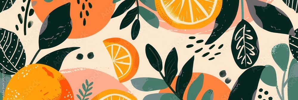 Seamless flat vector art repetitive background pattern of orange fruit Seamless flat vector art repetitive background pattern of orange fruit