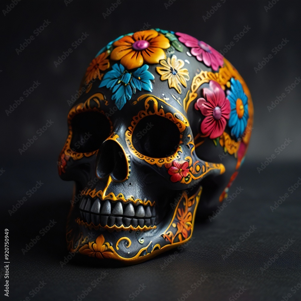 skull on a black skull on a black