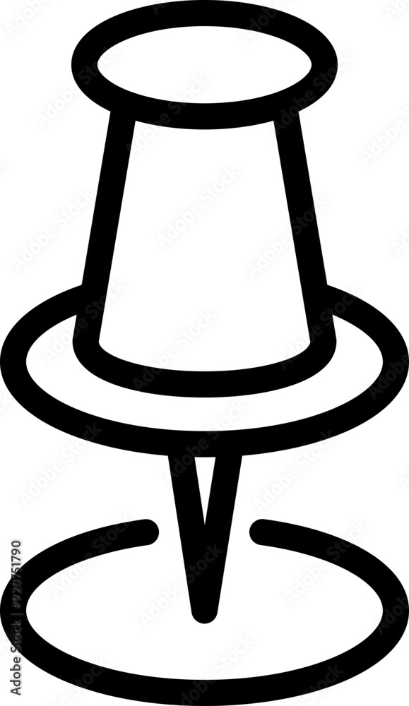 Pin icon. Linear symbol. Pin icon. Linear symbol.