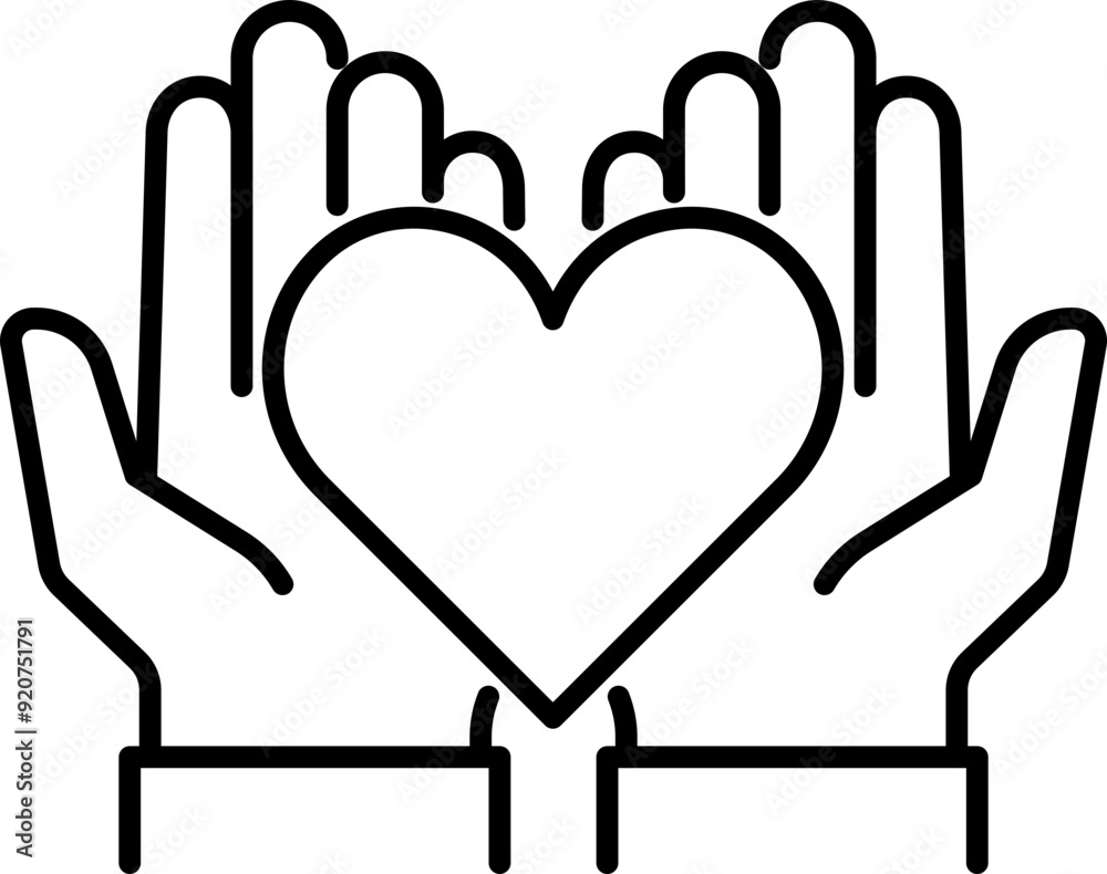 Obraz premium Hands icon. Linear symbol.