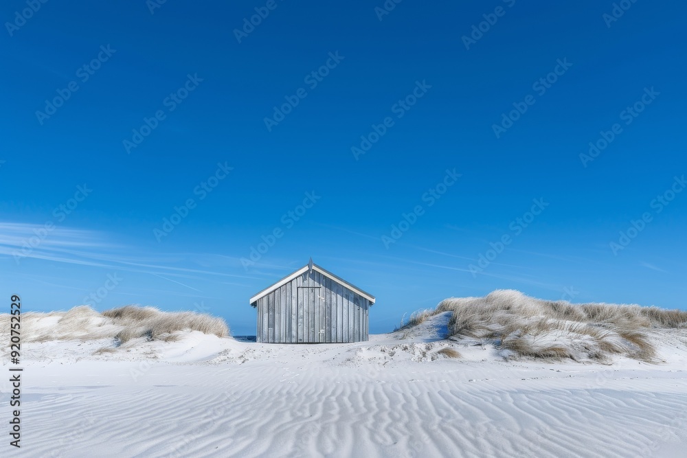 Cabines de bain multicolores alignées sur la plage déserte de Berck-plage au petit matin. Beautiful simple AI generated image in 4K, unique. Cabines de bain multicolores alignées sur la plage déserte de Berck-plage au petit matin. Beautiful simple AI generated image in 4K, unique.