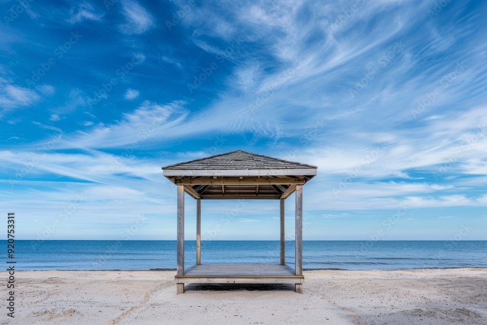 Cabines de bain multicolores alignées sur la plage déserte de Berck-plage au petit matin. Beautiful simple AI generated image in 4K, unique. Cabines de bain multicolores alignées sur la plage déserte de Berck-plage au petit matin. Beautiful simple AI generated image in 4K, unique.