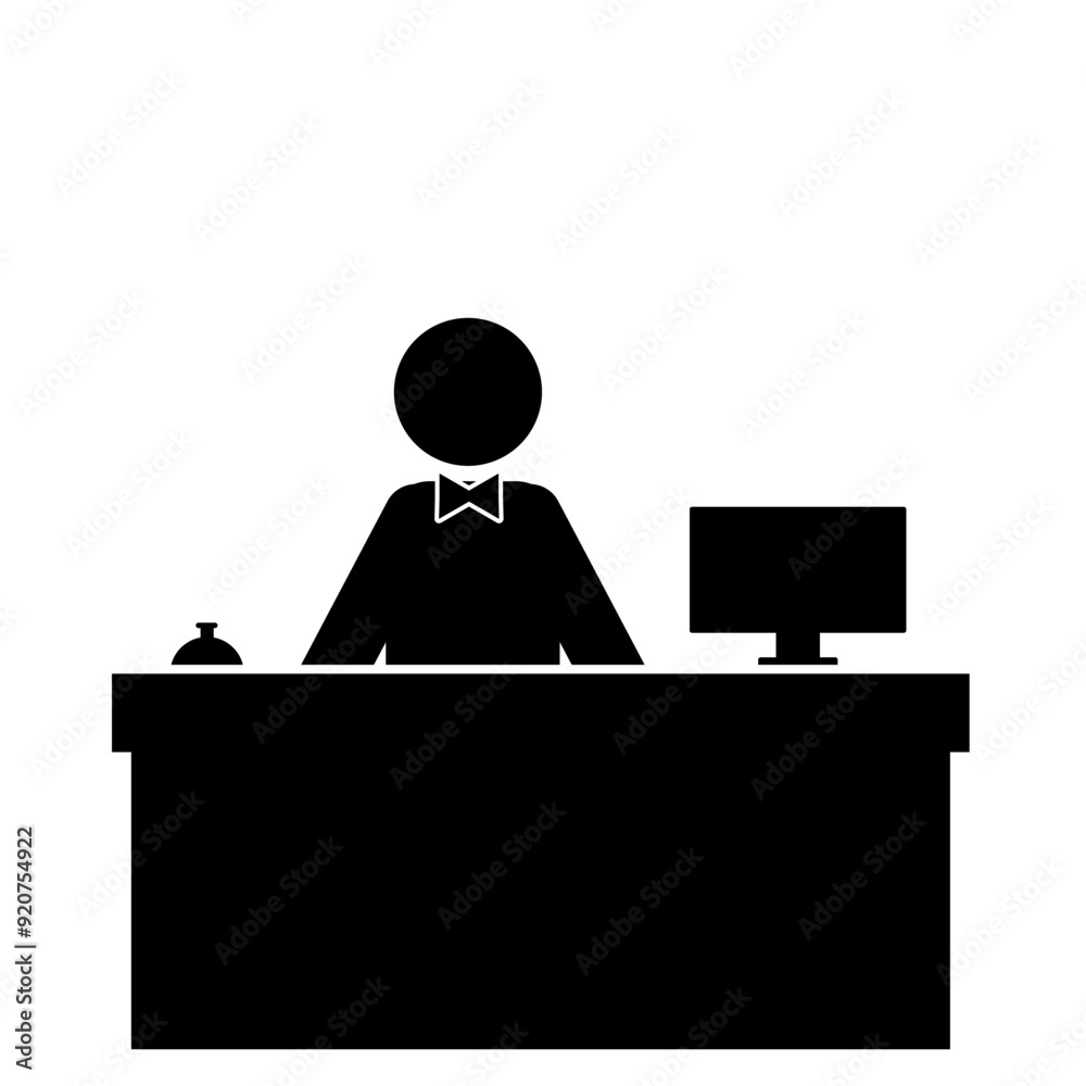 ILLUSTRATION OF HOTEL RECEPTIONIST ICON