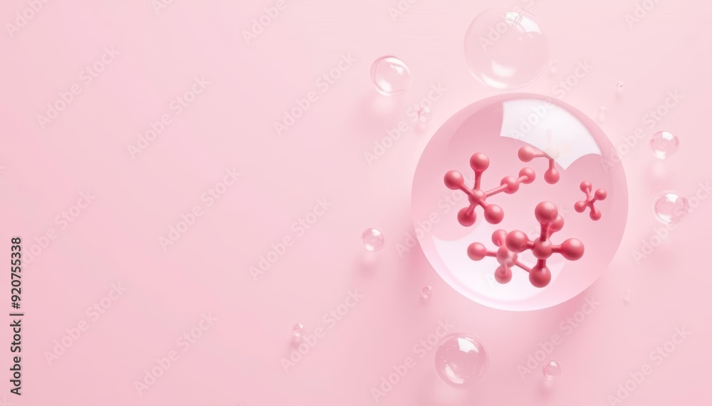 Elegant molecular structure in a bubble perfect for science or beauty themes Elegant molecular structure in a bubble perfect for science or beauty themes